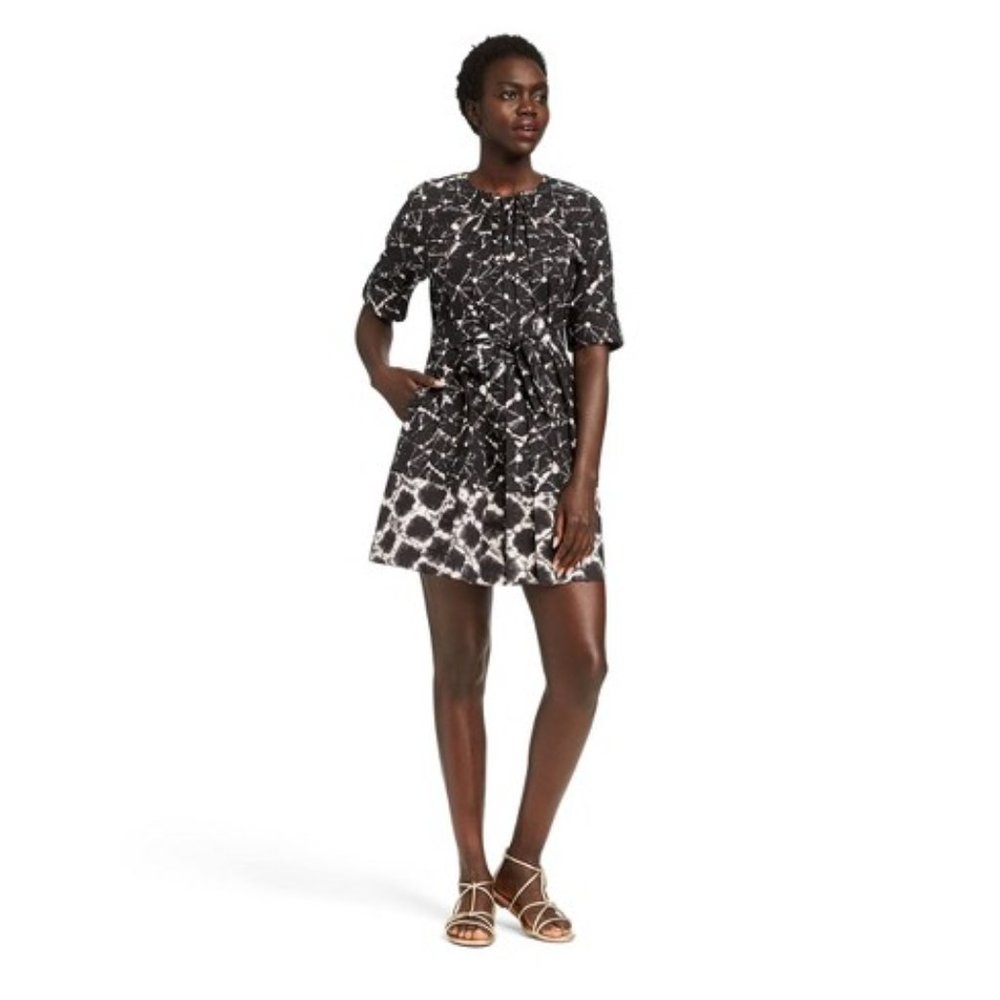 Thakoon Shibori Print Button-Front Mini Shirtdress